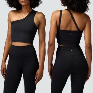 EUC ⭐️ Spiritual Gangster Cruz One Shoulder Tank in Black Size M Medium